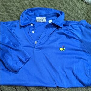 Blue Masters Golf Polo Shirt with Embroidered Logo